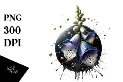 Glossy Foxglove, Watercolor PNG Product Image 1