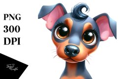 Cute Doberman Pinscher Watercolor Clipart Product Image 3