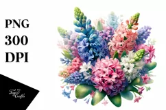 Colorful Watercolor Bouquet with Pansy | Sublimation | Product Image 3