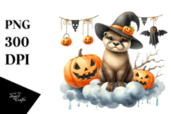 Otter Dressed for Halloween, Spooky PNG Product Image 1