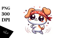 Silly Dog with Bandana PNG Product Image 1