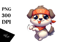 Silly Dog with Bandana PNG Product Image 1