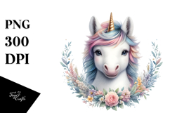 Baby Unicorn Watercolor PNG Product Image 1