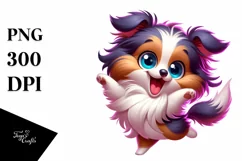Colorful Funny Shetland Sheepdog | Sublimation Clipart Product Image 3