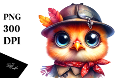 Cute Baby Chicken with Blanket PNG Product Image 1