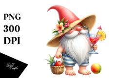 Gnome Drinking Cocktail in Summer Clothes Product Image 1