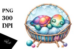 Colorful Sleeping Turtle Cradle Summer Sticker Product Image 1