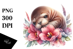 Sleeping Baby Walrus PNG Product Image 1