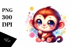 Colorful Jungle Clipart, Cute Baby Macaw Product Image 1