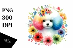 Colorful Poodle Watercolor Clipart Product Image 3