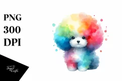 Colorful Poodle Watercolor Clipart Product Image 3