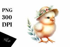 Baby Chicken Watercolor PNG Product Image 1