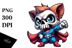 Dramatic Animal Skull with Hero Cape PNG Product Image 1