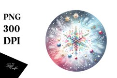 Round Christmas Watercolor PNG Product Image 1