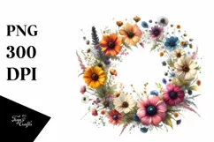 Colorful Wild Flowers | Sublimation | Clipart Product Image 1