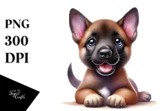 Happy Malinois Baby PNG Product Image 1