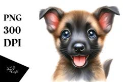 Happy Malinois Baby PNG Product Image 1