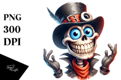 Funny Halloween Skull Laugh PNG Product Image 1