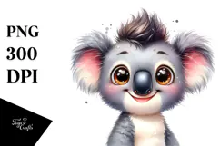 Energetic Baby Koala with Cool Haircut PNG Product Image 1