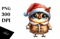 Funny Expressive Cute Baby Bird for Christmas PNG Product Image 3