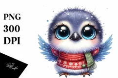 Funny Expressive Cute Baby Bird for Christmas PNG Product Image 3