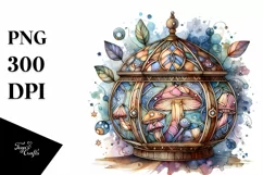 Detailed Mystical Celestial Mushroom PNG Product Image 1