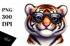 Funny Cute Tiger Portrait Smiling | Clipart Product Image 1
