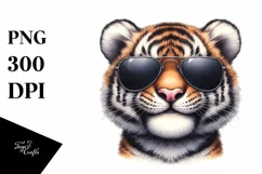 Funny Cute Tiger Portrait Smiling | Clipart Product Image 1