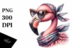 Cute Flamingo Portrait Smiling | Clipart Product Image 3
