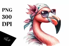 Cute Flamingo Portrait Smiling | Clipart Product Image 1