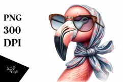 Cute Flamingo Portrait Smiling | Clipart Product Image 3