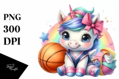 Cute Baby Unicorn Floating PNG Product Image 3