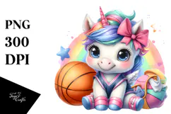 Cute Baby Unicorn Floating PNG Product Image 1