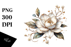 Gardenia Made of , Watercolor Splash PNG Product Image 1