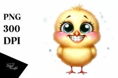 Baby Chick Big Eyes Sublimation Clipart Product Image 1