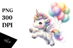Cute Unicorn Dancing with Balloons | Sublimation | Clipart Product Image 3
