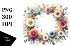 Floral Frame with Daisies | Glossy Petals Clipart Product Image 1