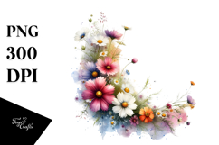 Floral Frame with Daisies | Glossy Petals Clipart Product Image 1