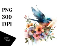 Bird made of Spring Flowers PNG Product Image 1