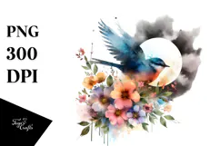 Bird Made of Spring Flowers PNG Product Image 1