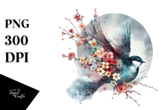 Bird made of Spring Flowers PNG Product Image 1