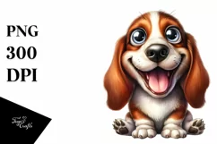 Funny Basset Hound Watercolor Splash | Clipart Product Image 3