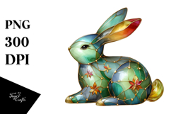 Colorful Bunny in with Gold, PNG Product Image 1