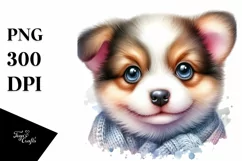 Baby Dog Watercolor PNG Product Image 1