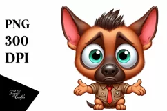 Colorful Baby Malinois Cartoon | Clipart Product Image 3