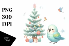 Cute Baby Parrot Winter PNG Product Image 1