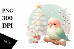 Cute Baby Parrot Winter PNG Product Image 1