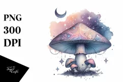 Detailed Pastel Mystical Mushroom PNG Product Image 1