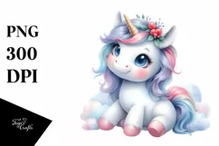Pastel Baby Unicorn Bubble | Sublimation | Clipart Product Image 3