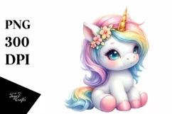 Pastel Baby Unicorn Bubble | Sublimation | Clipart Product Image 1